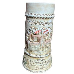 RARE Schlitz Brewing 125th Anniversary Commemorative Beer Stein 1974
